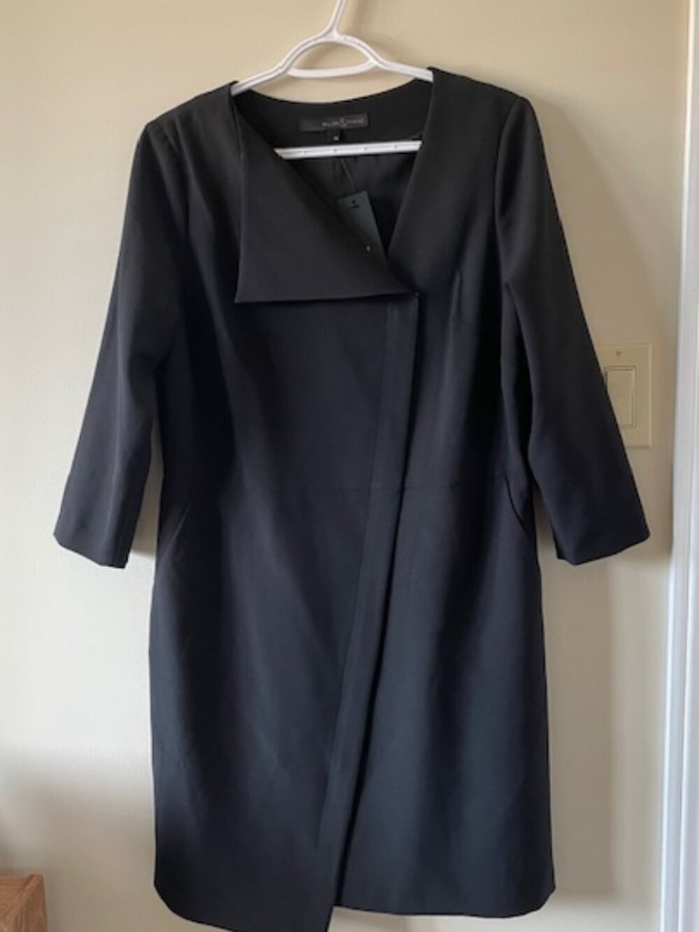 Willow & Thread Black Dress -full Zipper Front - ¾ Length Svls NWT Fits Sz 10-12